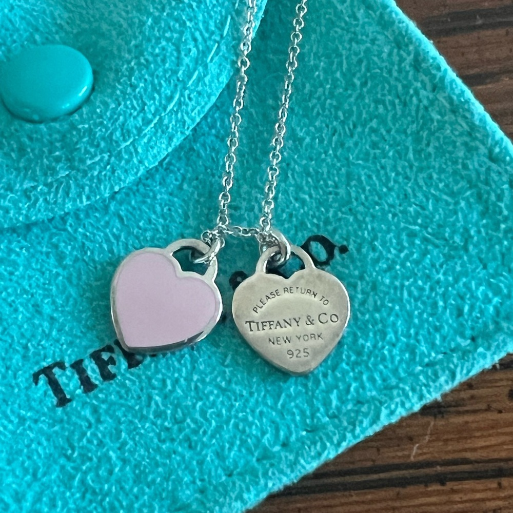 Tiffany & Co. Return to Tiffany Light Pink Double Heart Tag Pendant, Mini